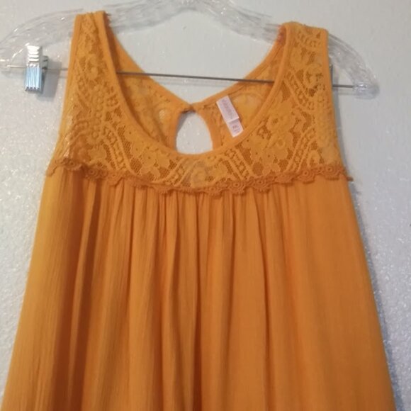 Xhilaration women's size XXL yellow lace blouse - Picture 2 of 14